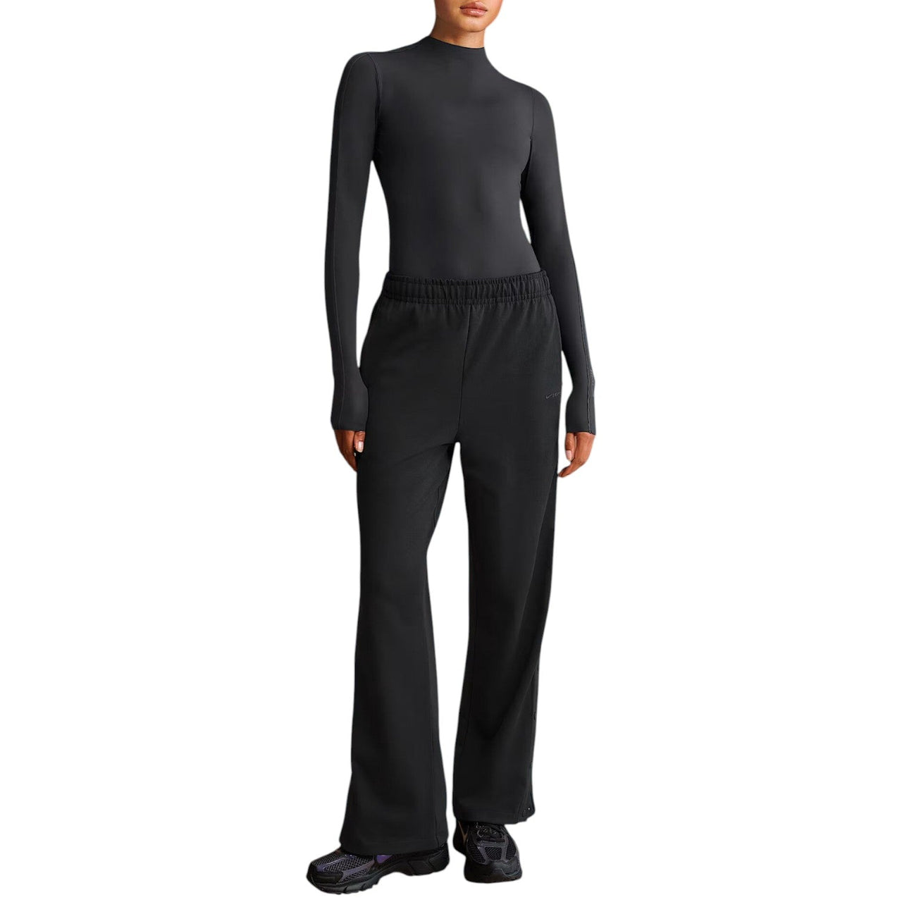(WMNS) Nike x SKIMS Matte Tricot Side-Snap Pants 'Obsidian' BOWLG3533-OBD