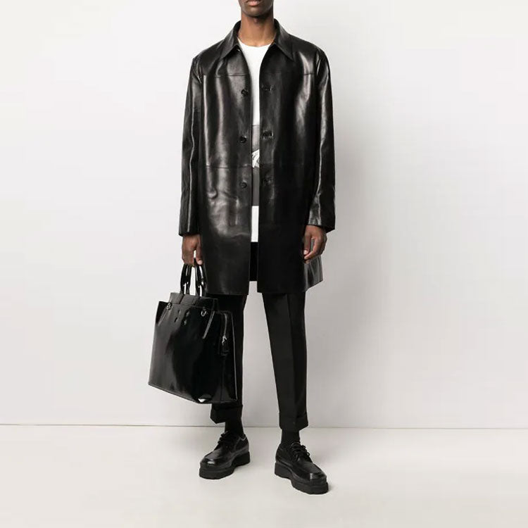 PRADA FW21 Leather Jacket Men's Black