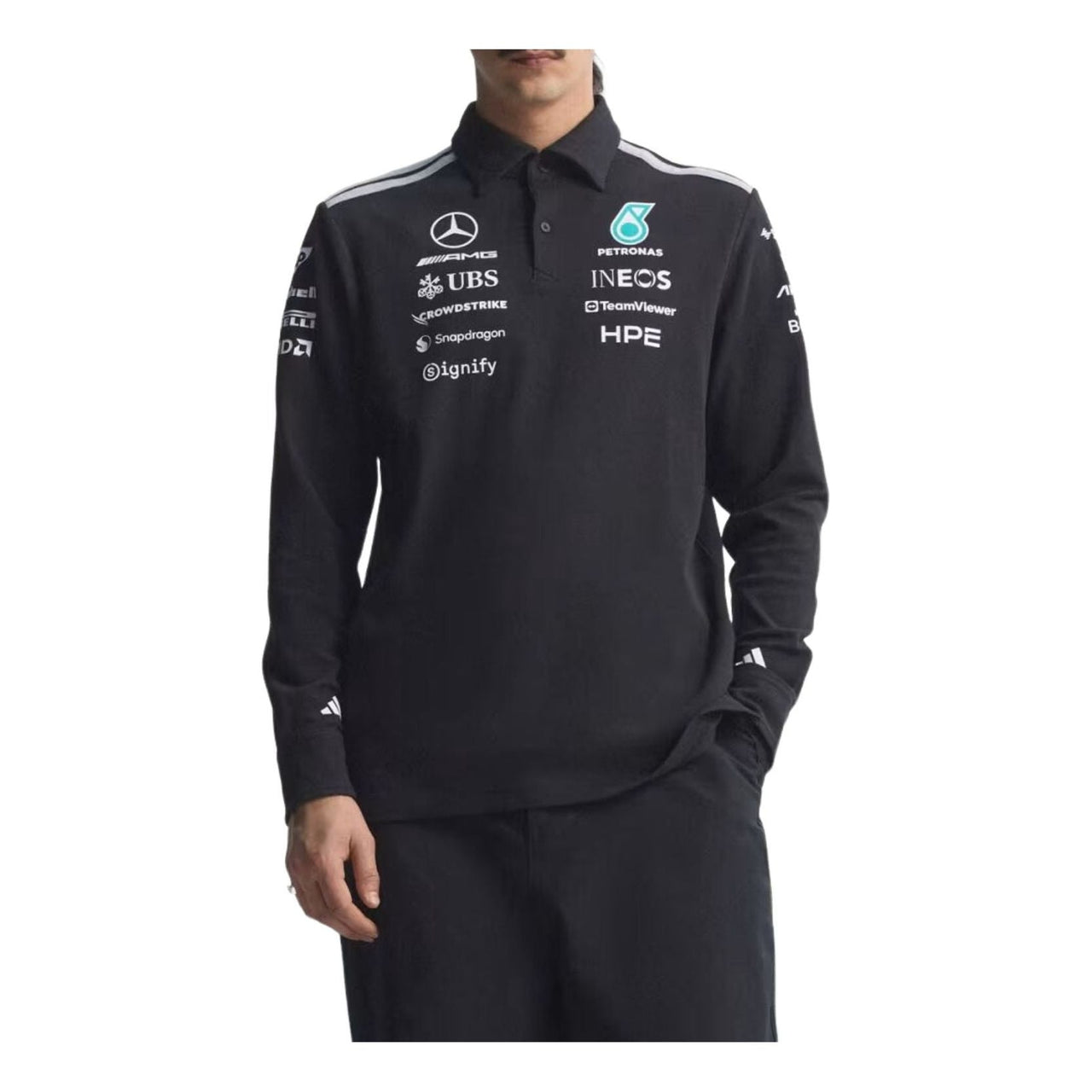 adidas x Mercedes AMG Petronas Formula 1 Team Engineers Polo with Long Sleeves 'Black' KE5514