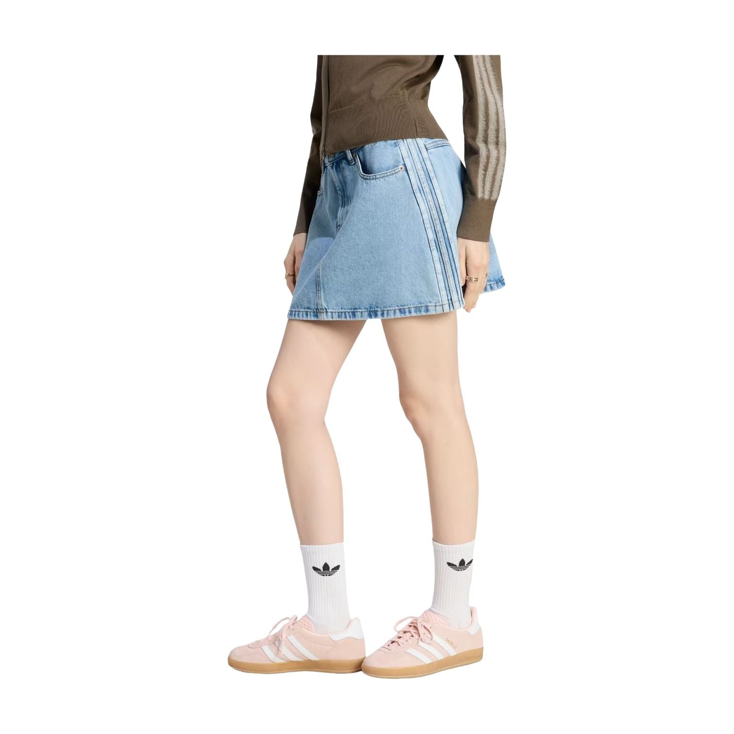 (WMNS) adidas Mid Rise Denim Skirt Asia Sizing 'Light Denim' KQ6487