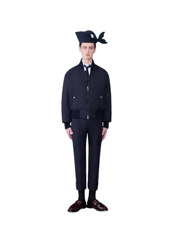 THOM BROWNE Plain Wwave 4-Bar Backstrap Trouser 'Dark Blue' MTC001A06146420