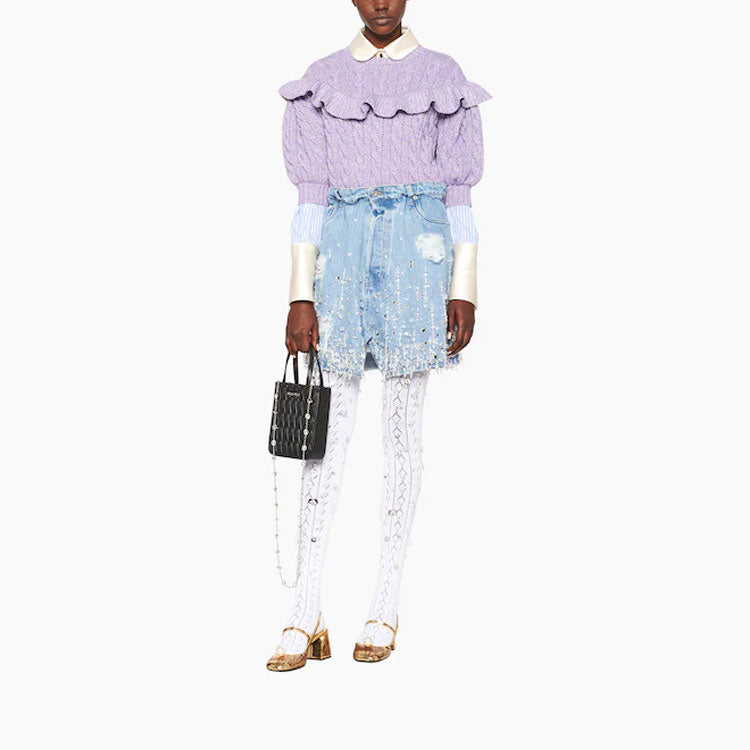 MIU MIU Denim Short Skirts Women's Blue