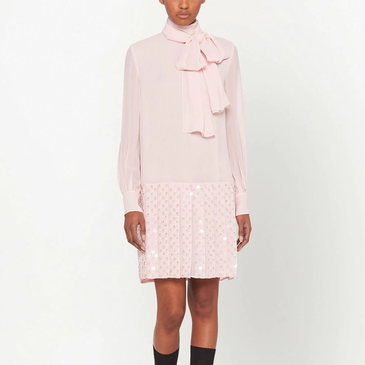 MIU MIU Long-Sleeved Dresses Women's Pink
