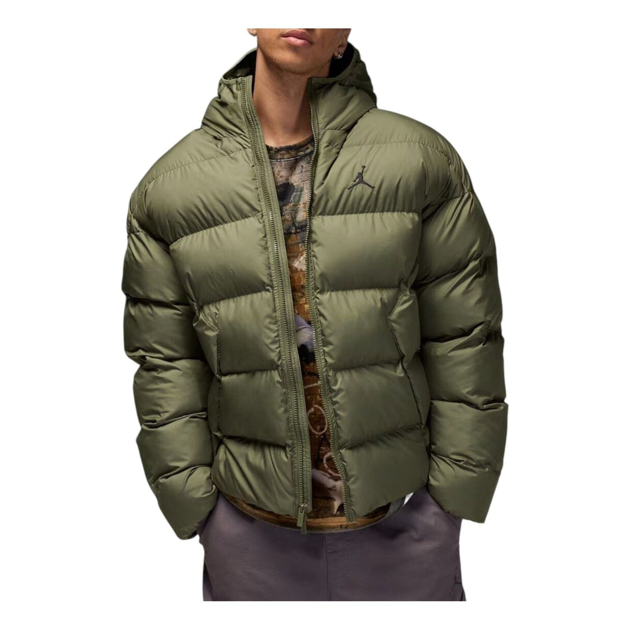 Air Jordan Brooklyn Therma-FIT Puffer Jacket 'Medium Olive Black' HV0532-222
