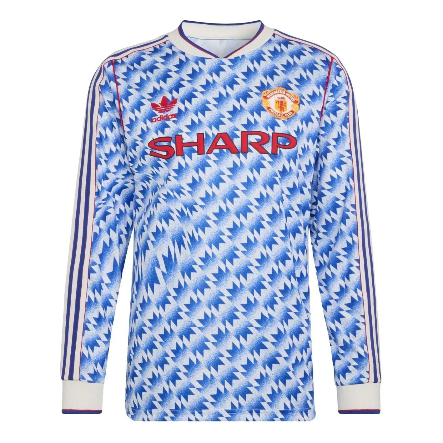 adidas Manchester United Away Long Sleeve Jersey 90 Asia Sizig 'Blue' JM5498
