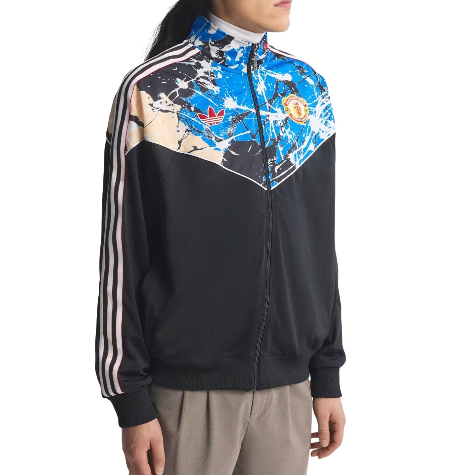 adidas Manchester United x Stone Roses Track Top 'Black Multi Color' JZ7094