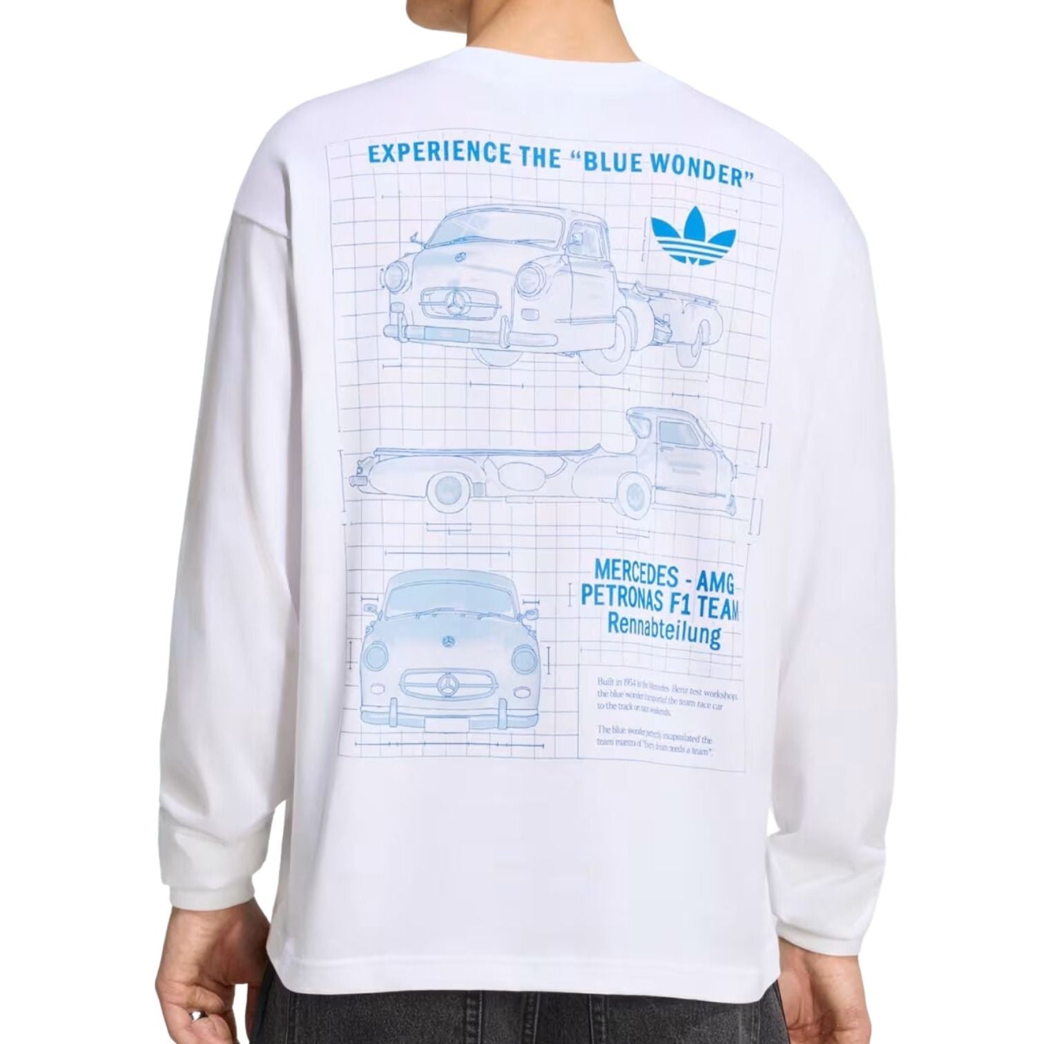adidas x Mercedes AMG Petronas Formula 1 Team Blue Wonder T-Shirt Asia Sizing 'White' KT5131