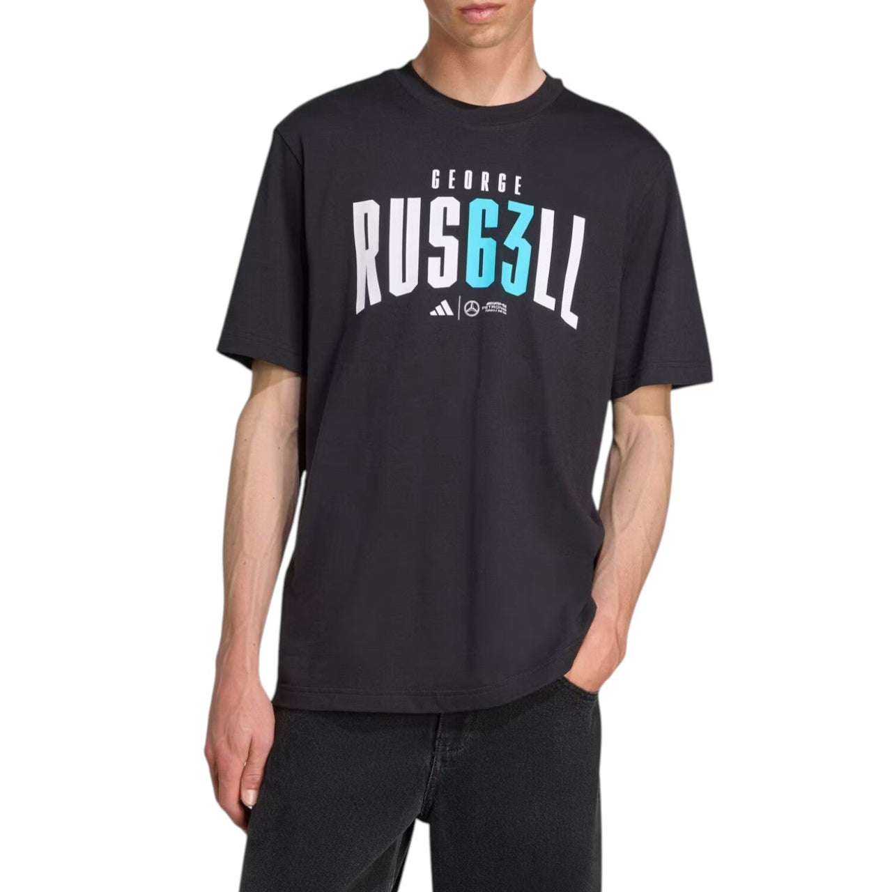 adidas x Mercedes x George Russell T-Shirt 'Black' JZ8905