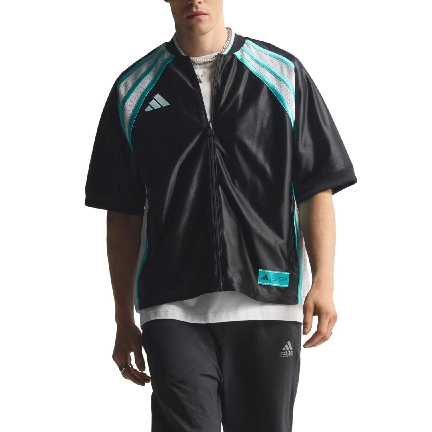 adidas x Mercedes - AMG Petronas Formula One Team Las Vegas Baseball Shirt 'Black White' KG4743