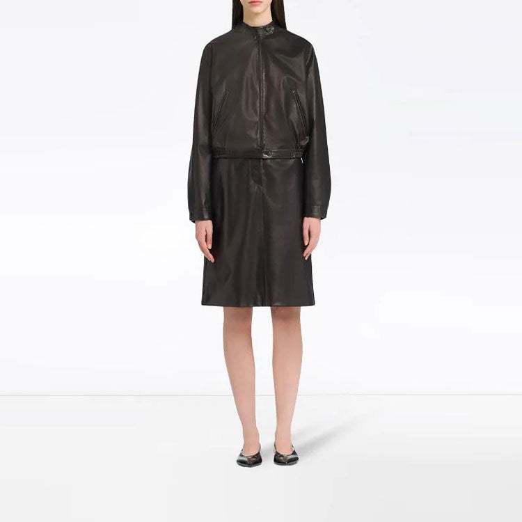 PRADA FW21 Leather Jacket Women's Black