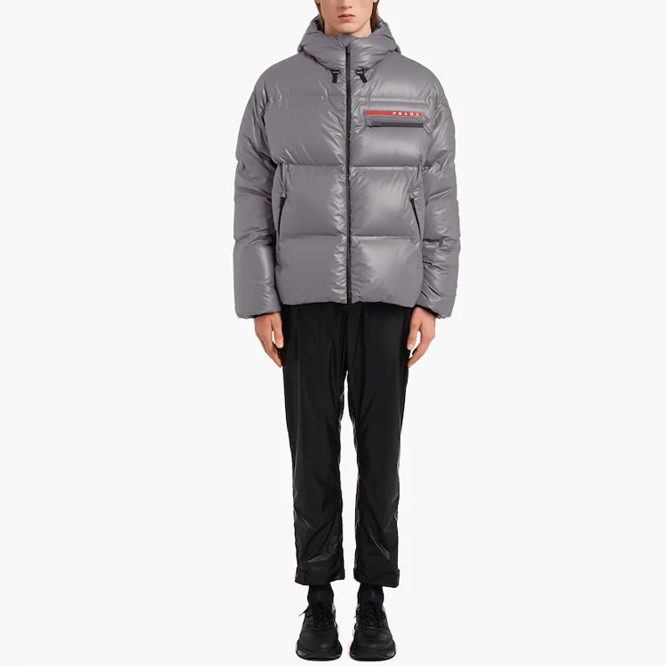 PRADA Down Jackets Men Iron Gray
