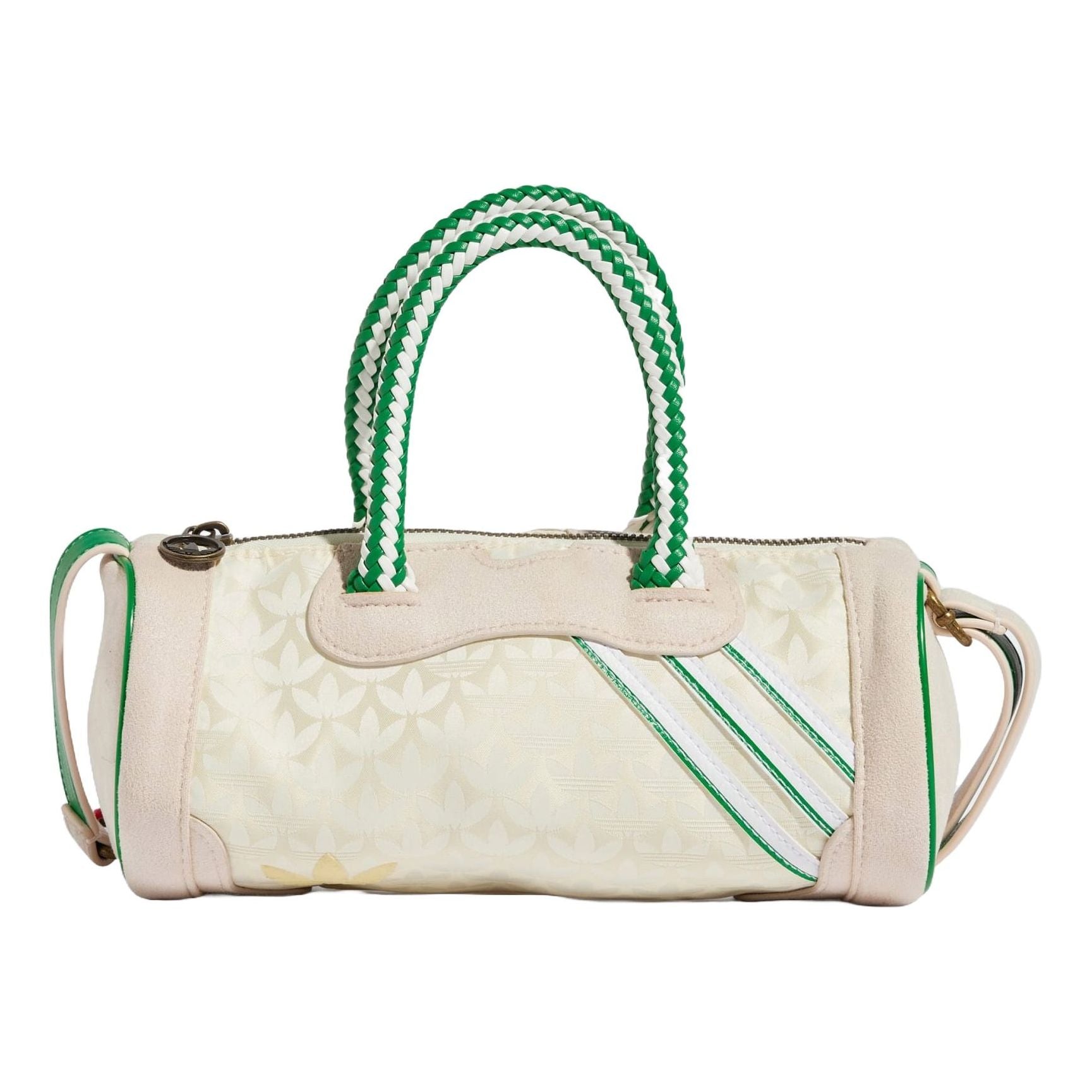 (WMNS) adidas Monogram Jacquard Suede Mini Duffel Bag 'Cream White Green' IT7386