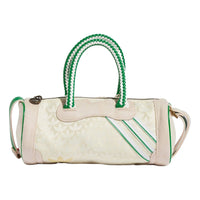 (WMNS) adidas Monogram Jacquard Suede Mini Duffel Bag 'Cream White Green' IT7386