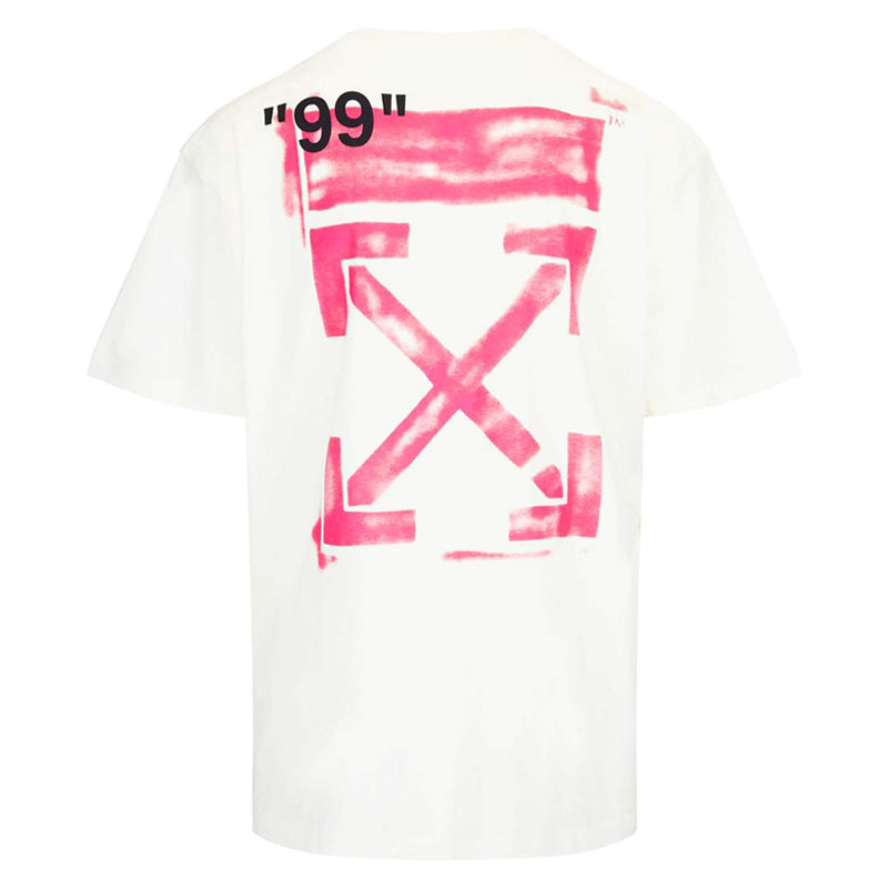Off-White Oversized Diag Stencil T-Shirt 'White Fuchsia Pink' OMAA038R191850150228-WH