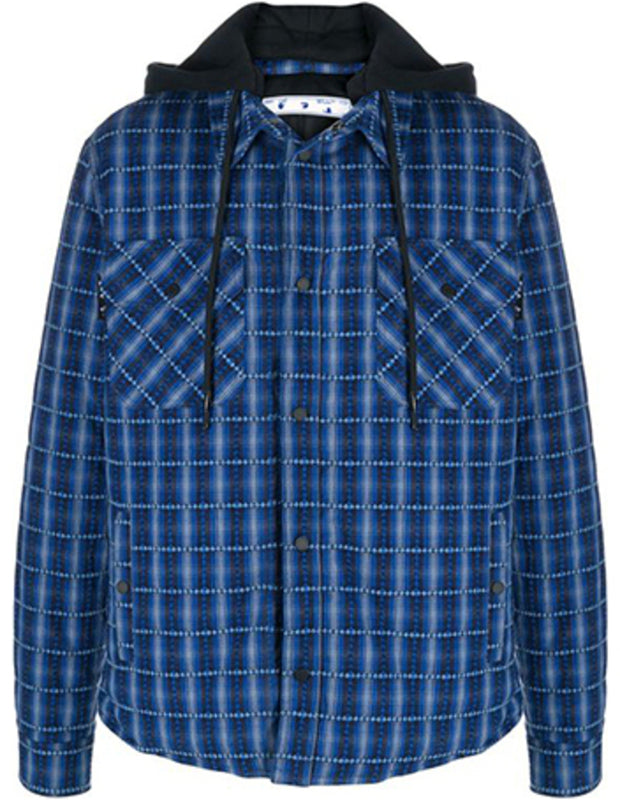 Off-White Mens Hoodie Jacket Long Sleeve Plaid OMEA236F20FAB001