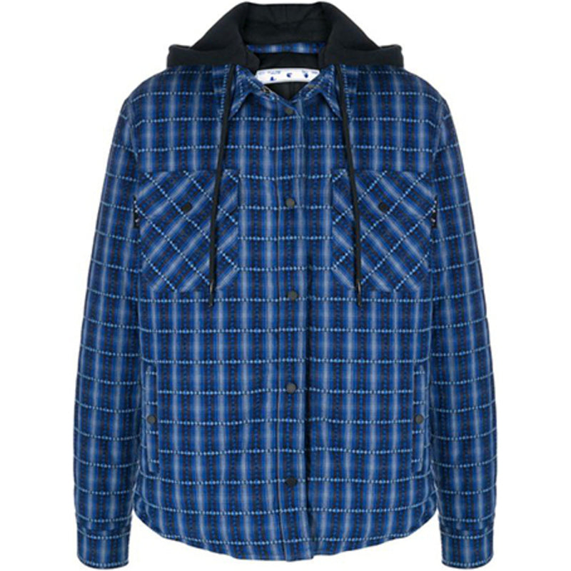 Off-White Mens Hoodie Jacket Long Sleeve Plaid OMEA236F20FAB001
