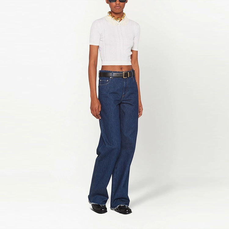 MIU MIU FW22 Fitted Knitwear Women's White