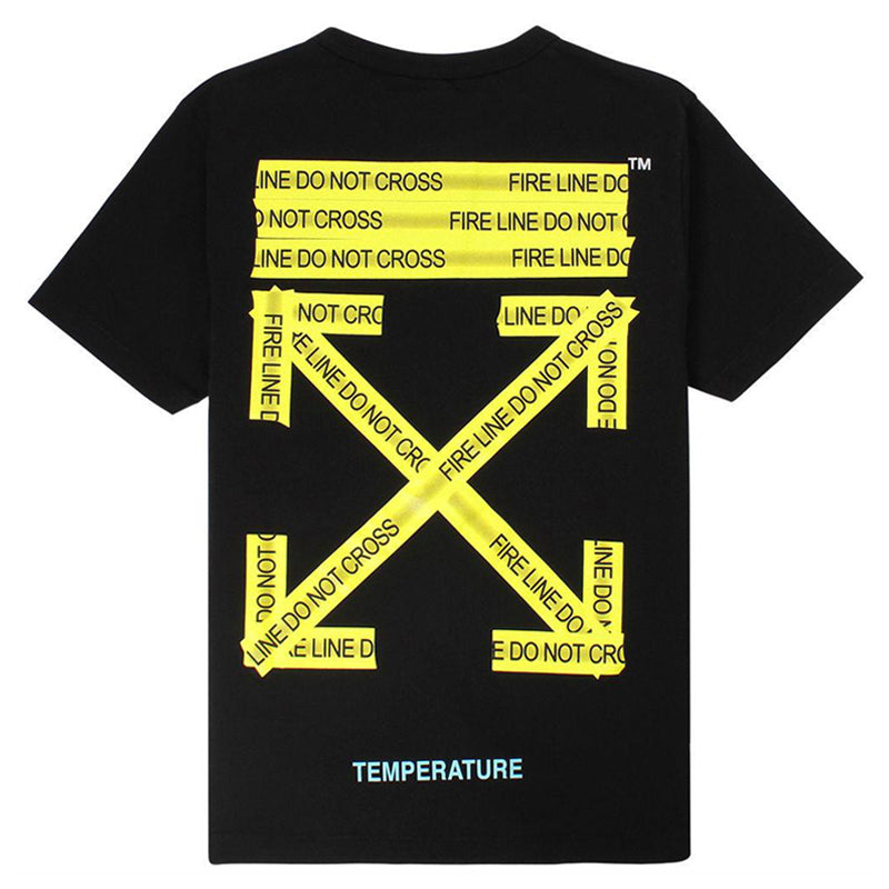 Off-White Firetape SS Tee 'Black Yellow' OWKC002-0160-BK