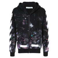 Off-White Diag Galaxy Brush Zip Hoody 'Black White Multicolor' OWKC003-9901-BK
