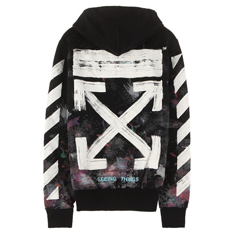 Off-White Diag Galaxy Brush Zip Hoody 'Black White Multicolor' OWKC003-9901-BK