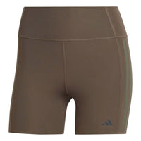 (WMNS) adidas Optime 4-Inch Raw-Cut-Hem Leggings Asia Sizing 'Shadow Olive' IK5480
