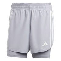 adidas Own the Run 3-Stripes 2-in-1 Shorts Asia Sizing 'Grey' IQ3807