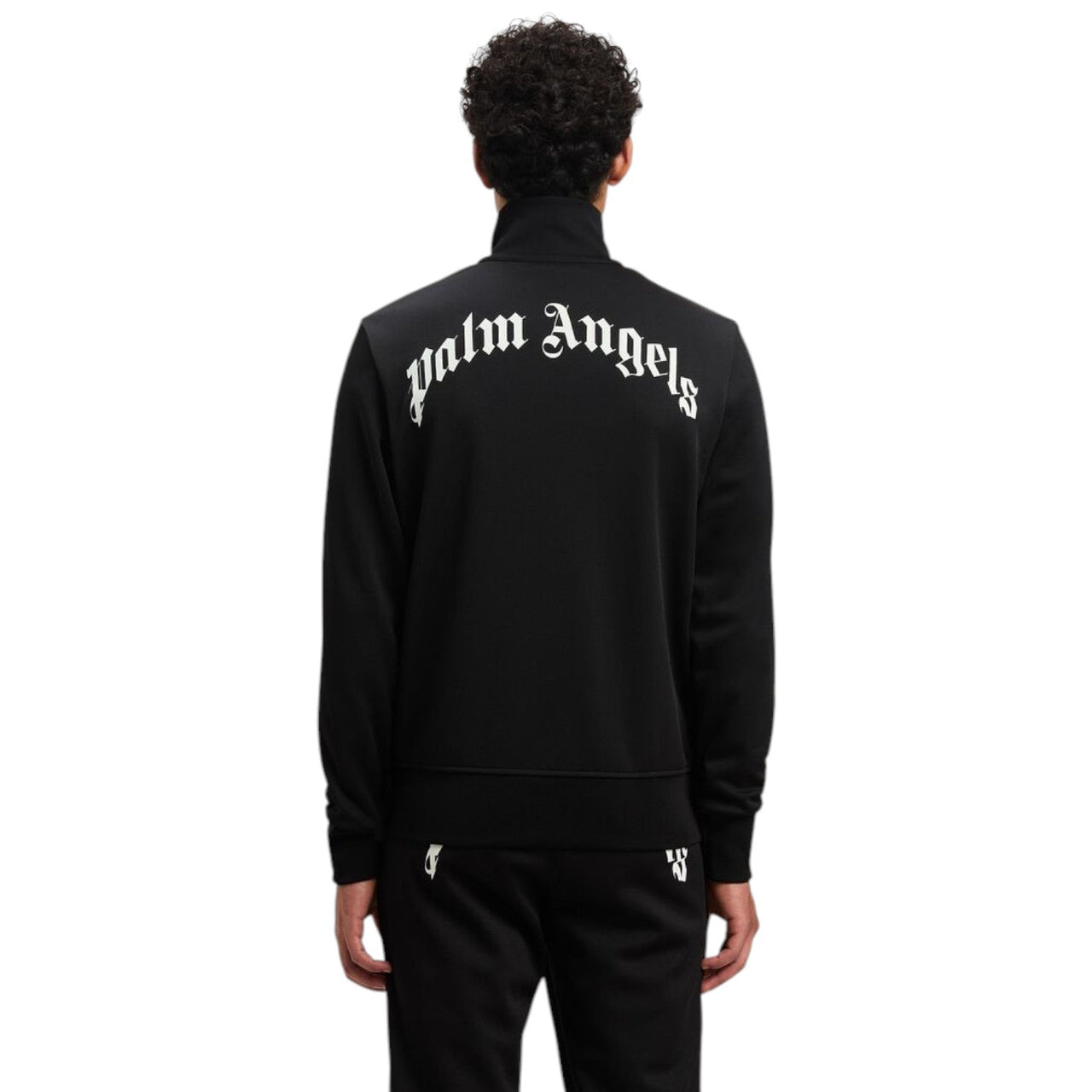 Palm Angels Back Curved Logo Track Jacket 'Black' PMBD089S25FAB0011003