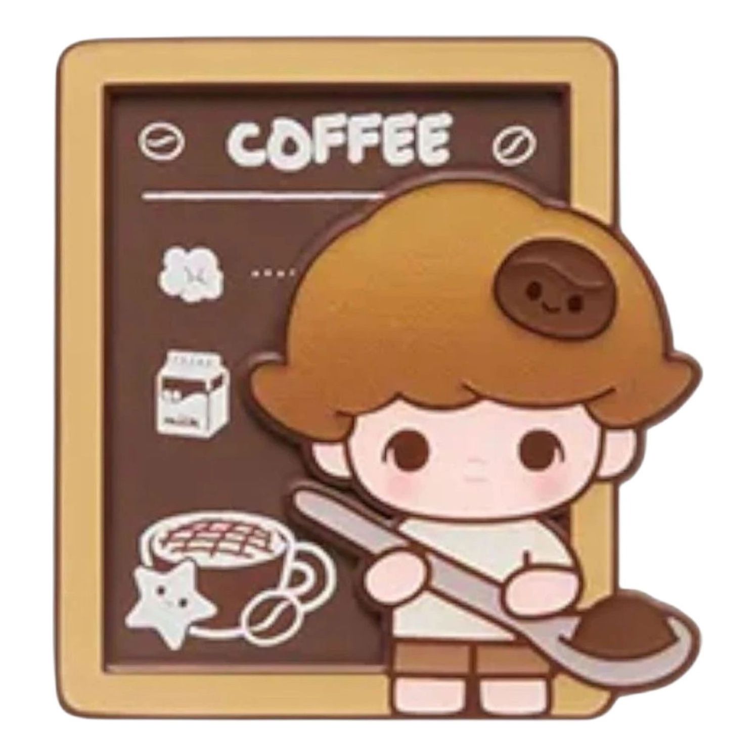 Pop Mart Pop Bean Coffee Factory Fridge Magnet 'Dimoo Freshly Hand Ground' PPMT-2508-0039-935386182