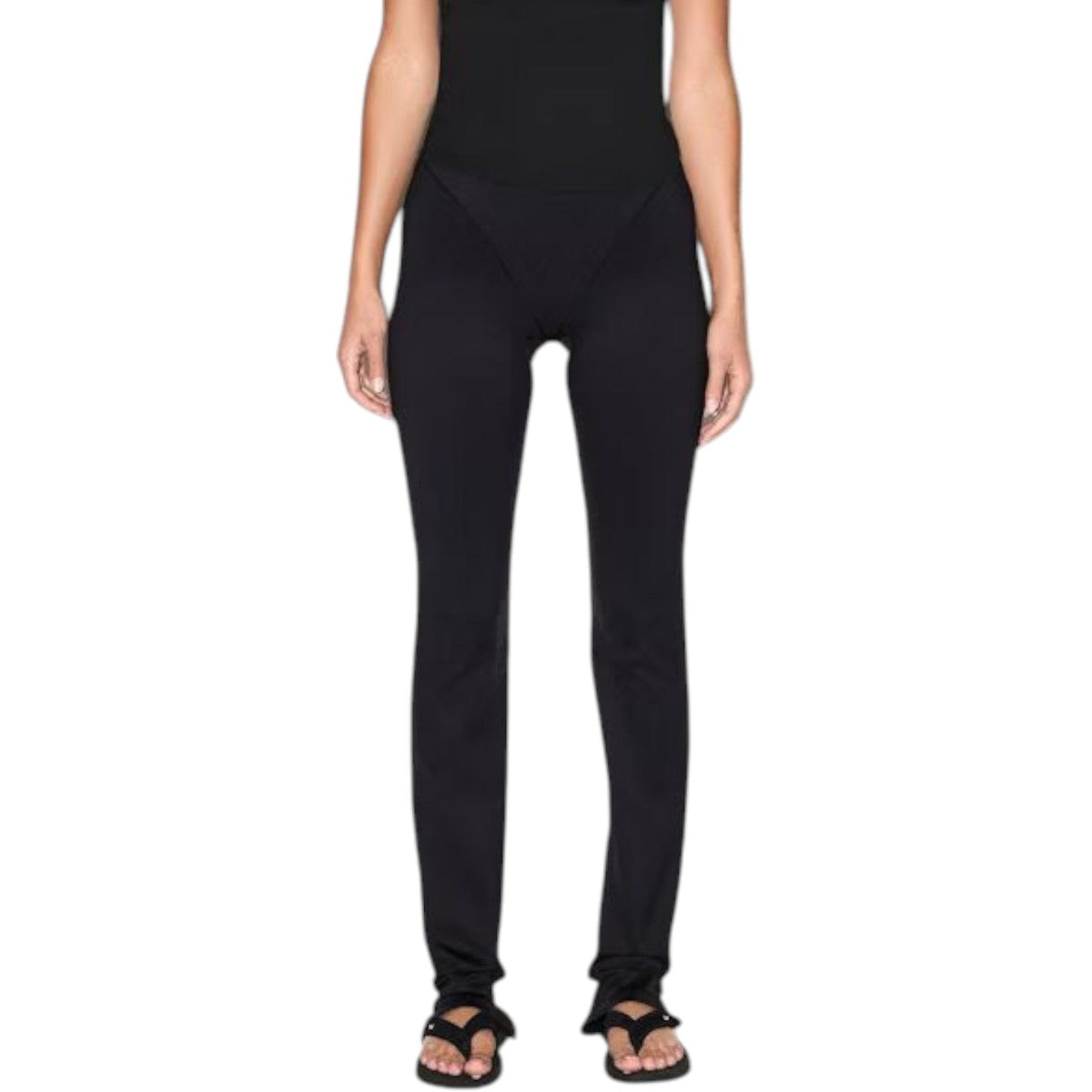 (WMNS) Nike x SKIMS Matte High-Waisted V-Panel Straight Leggings 'Obsidian' PTLEG8619W-OBD