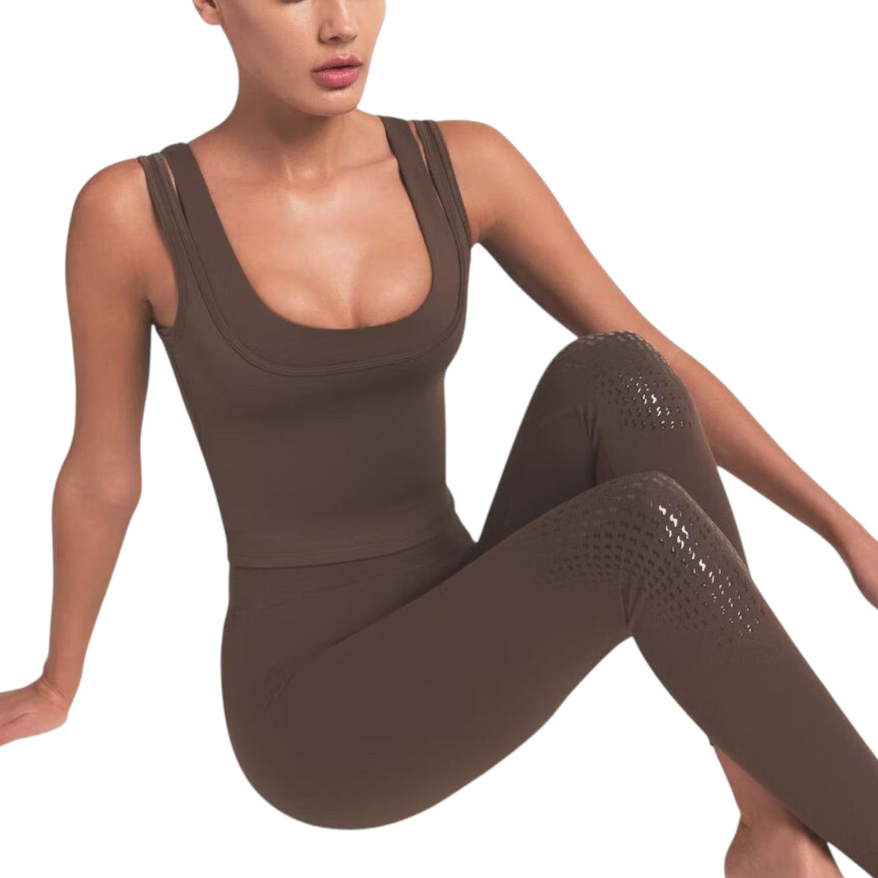 (WMNS) Nike x SKIMS Matte High-Waisted 26" Knee Grip Leggings 'Dark Sepia' PTLEG9495W-DSP