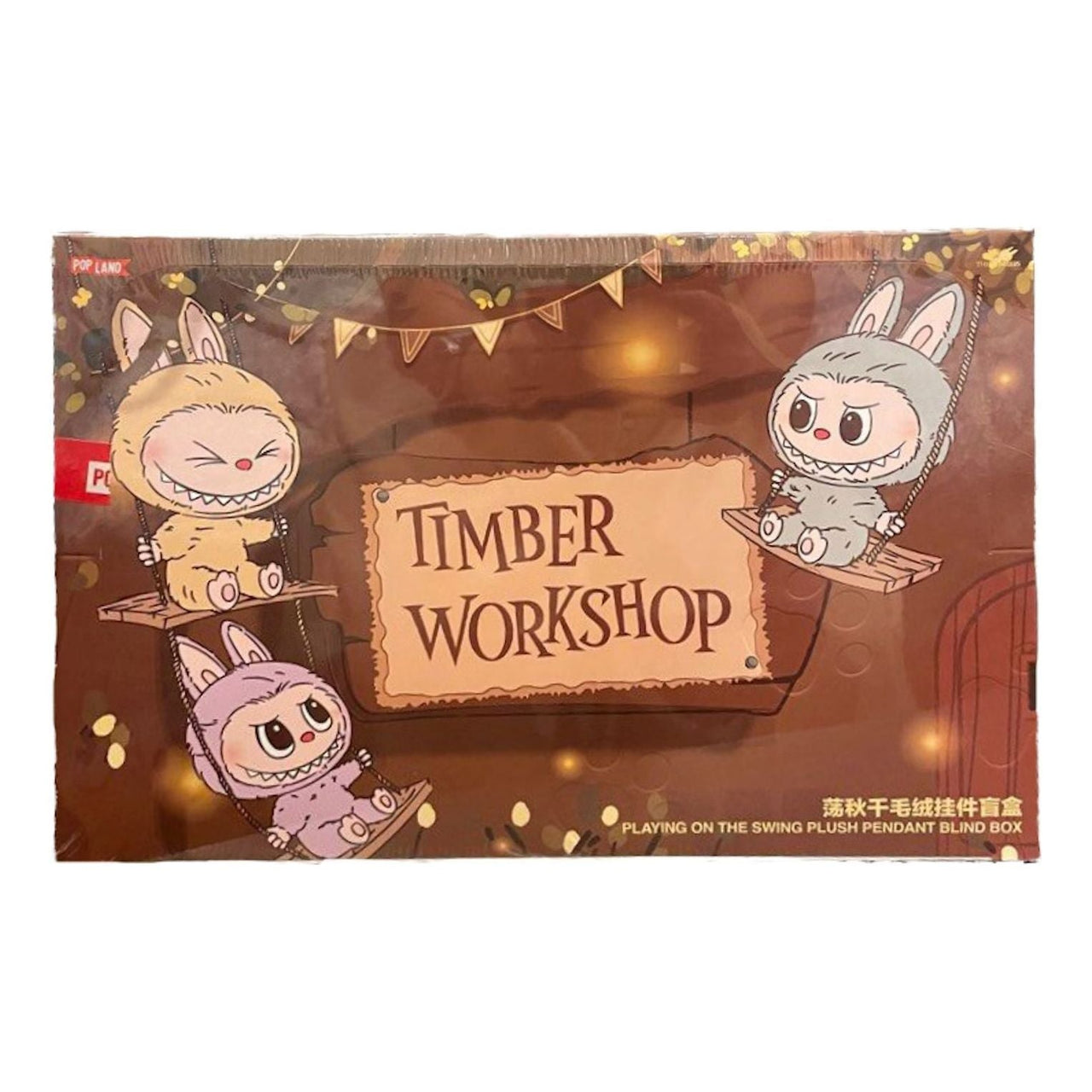 Pop Mart Labubu The Monsters Timber Workshop Playing on the Swing Pendant Pop Land Exclusive Sealed Case (6 Blind Boxes) PPMT-2406-0018