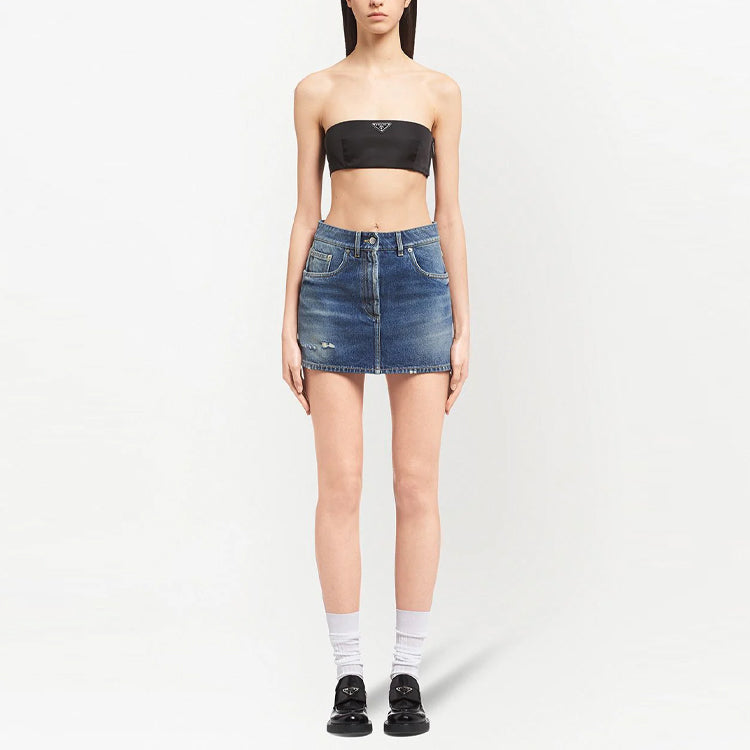 PRADA Denim Short Skirts Women's Blue