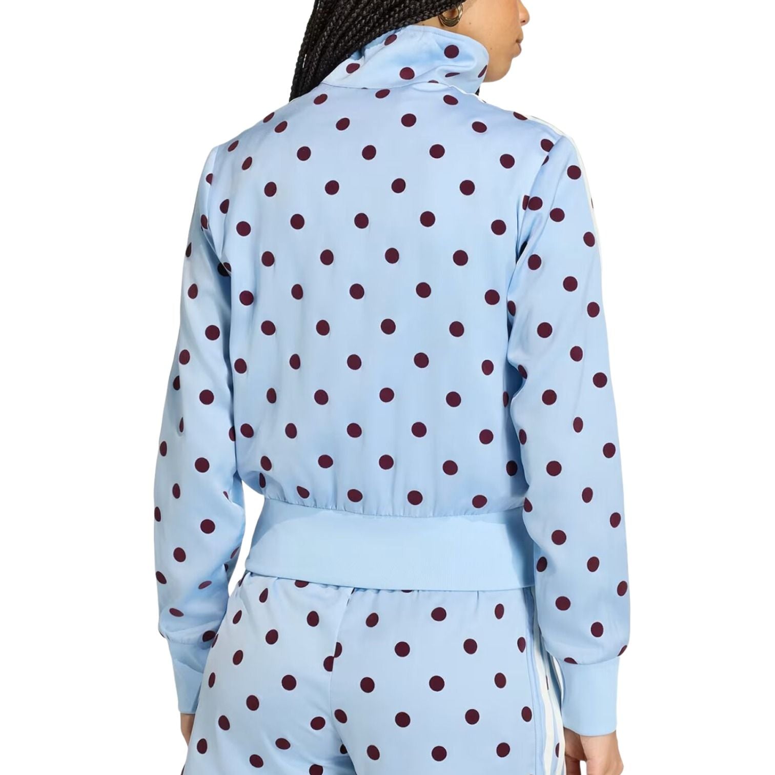 (WMNS) adidas Satin Polka Dots TT Track Jacket 'Clear Sky' KV1167