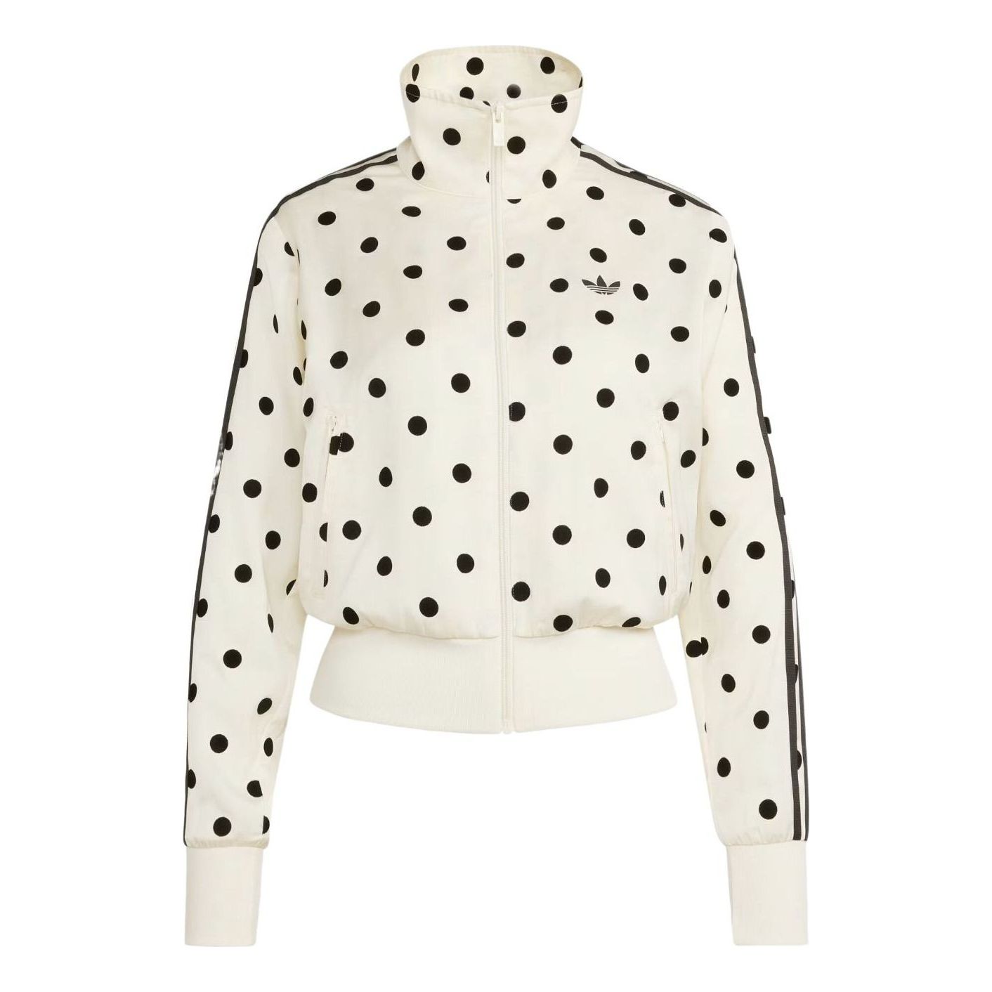 (WMNS) adidas Satin Polka Dots TT Track Jacket 'Off White' KV1165