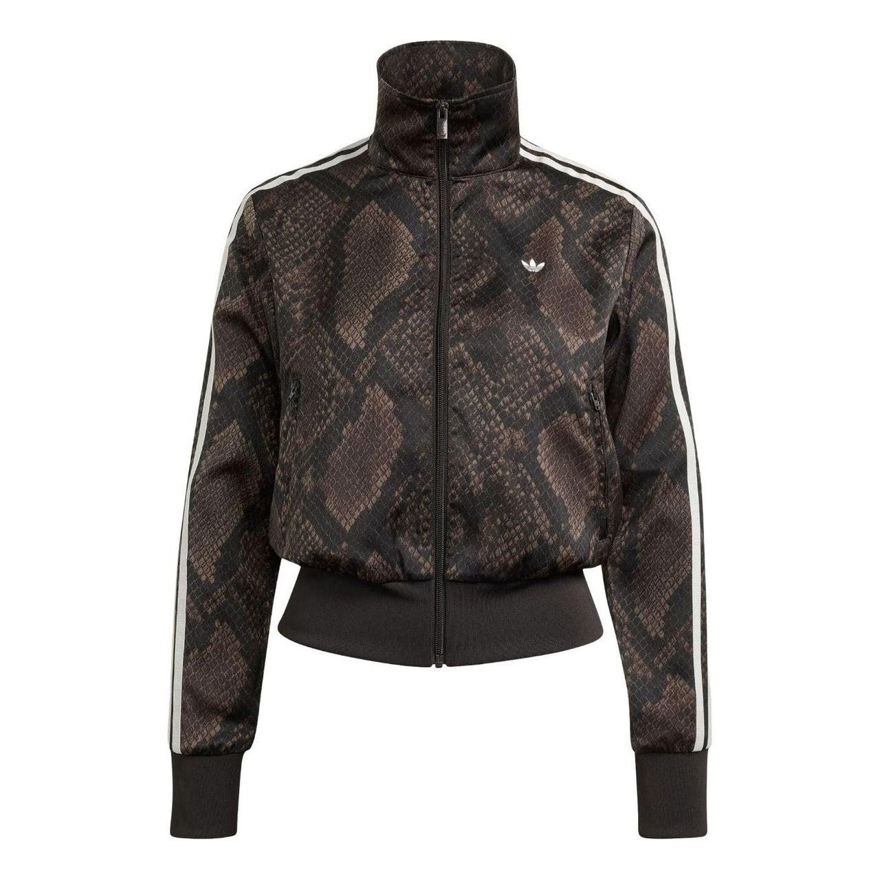 (WMNS) adidas Satin Snake Print Firebird Track Jacket Asia Sizing 'Earth Strata Aurora Coffee' KX1884