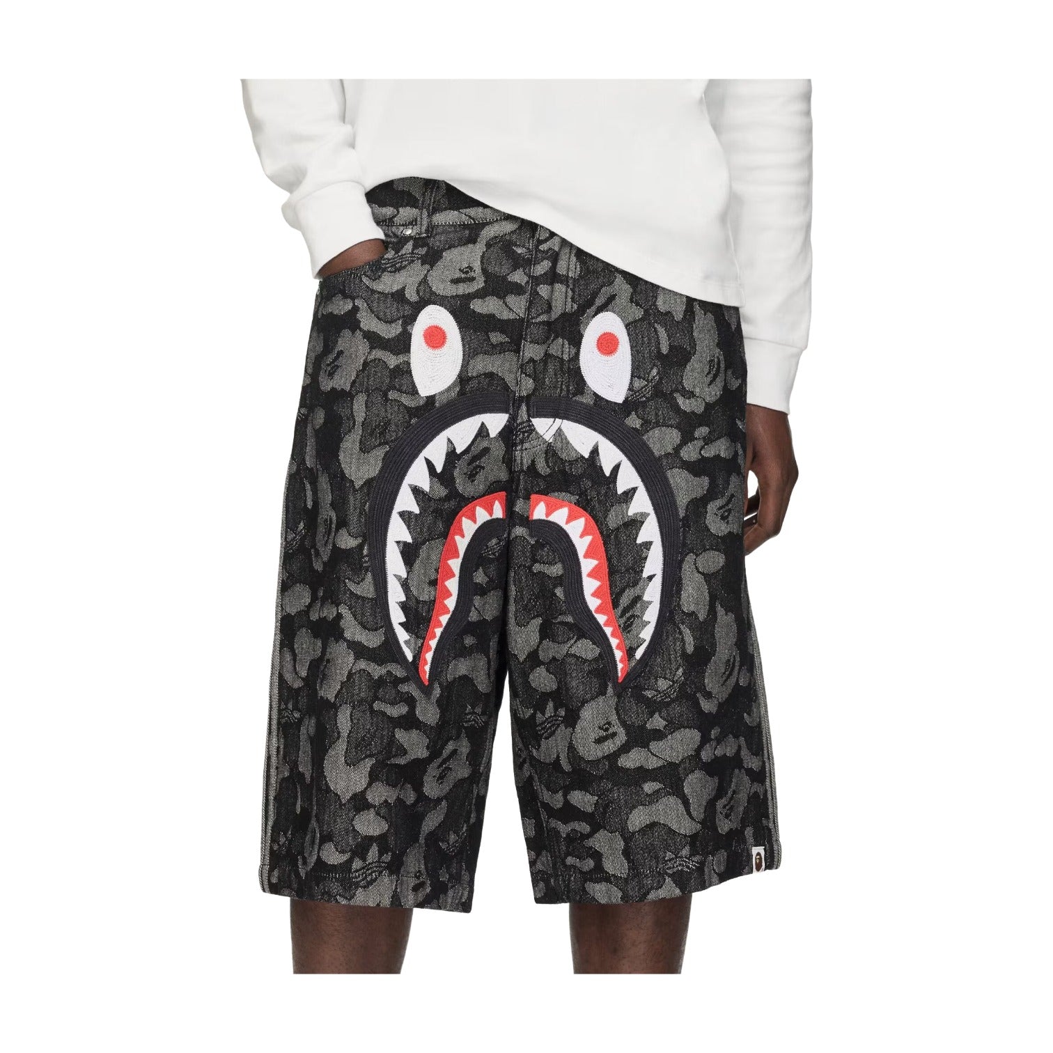 adidas x Bape Shark Denim Jorts 'Black' KF4917