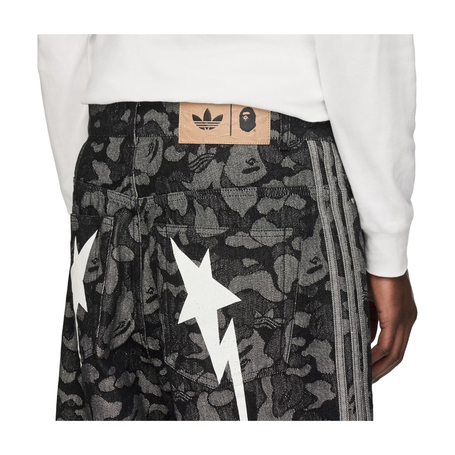 adidas x Bape Shark Denim Jorts 'Black' KF4917