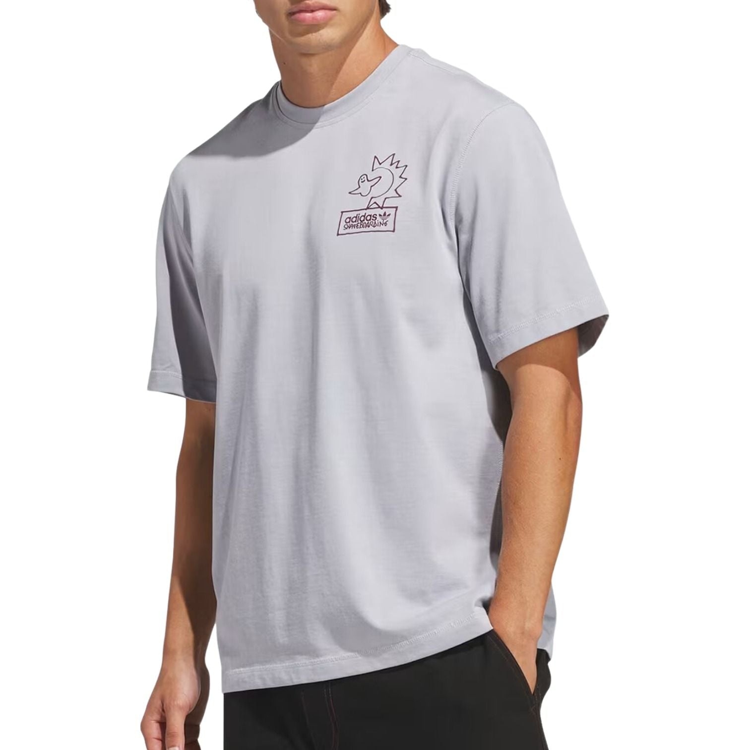 adidas Skateboarding x Mark Gonzales Not Amused T-Shirt Asia Sizng 'Halo Silver Shadow Red' KQ6268