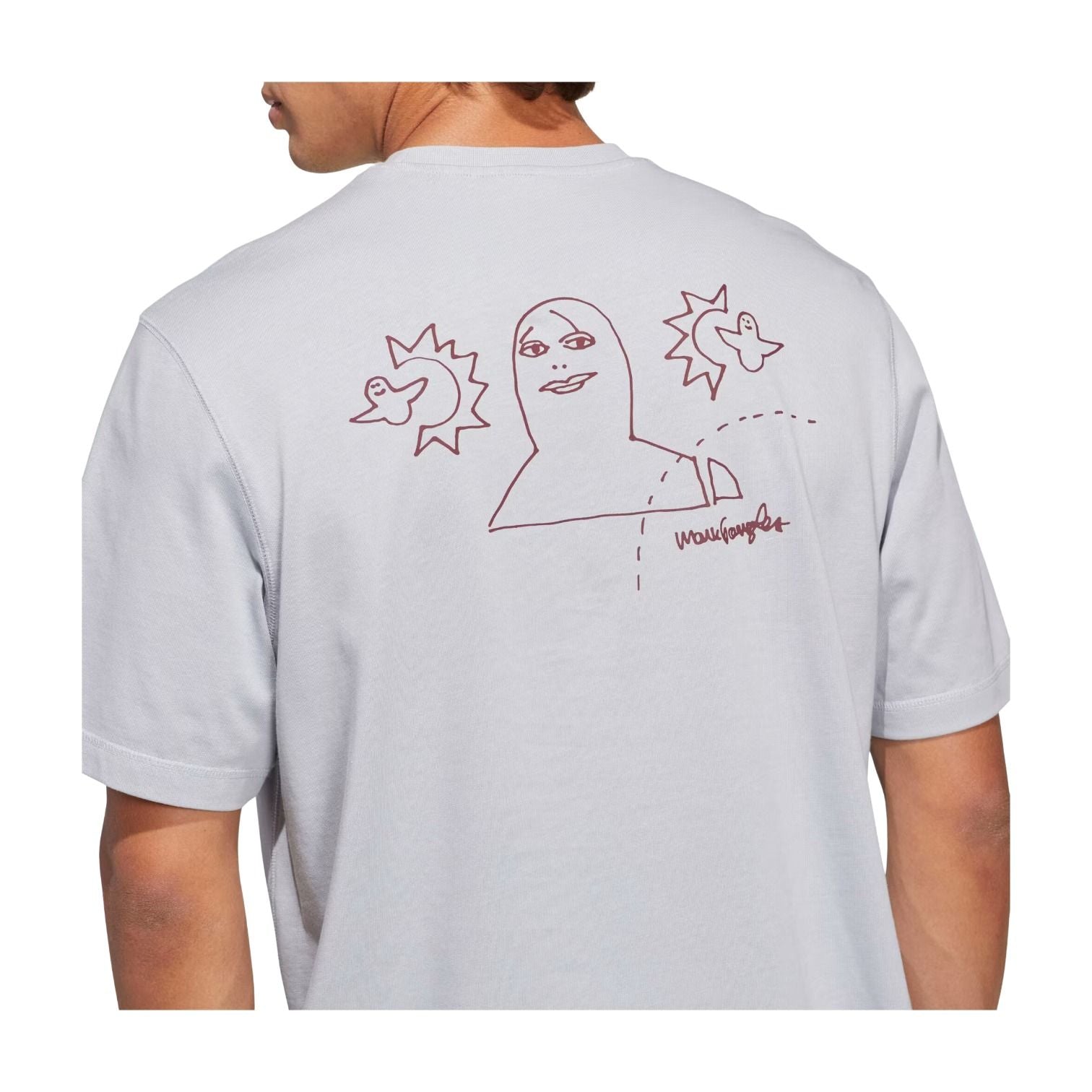 adidas Skateboarding x Mark Gonzales Not Amused T-Shirt Asia Sizng 'Halo Silver Shadow Red' KQ6268