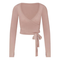 (WMNS) Nike x SKIMS Stretch Knit Wrap Long Sleeve Cropped Top 'Himalayan' LSLSL10088W-HIM