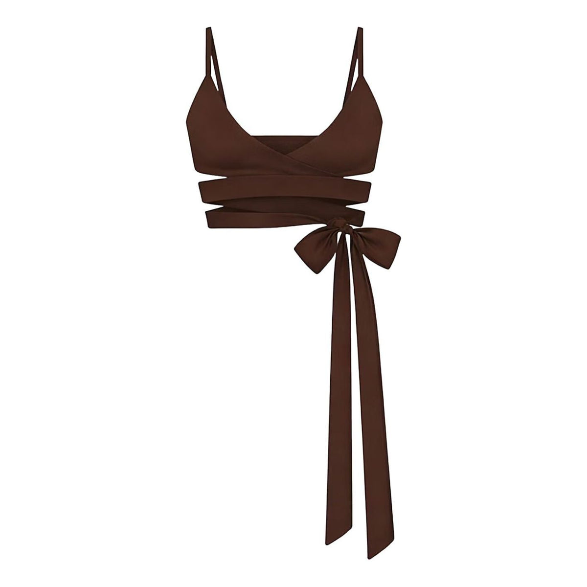 (WMNS) Nike x SKIMS Matte Wrap Front Bra 'Dark Sepia' SLSLS10255W-DSP
