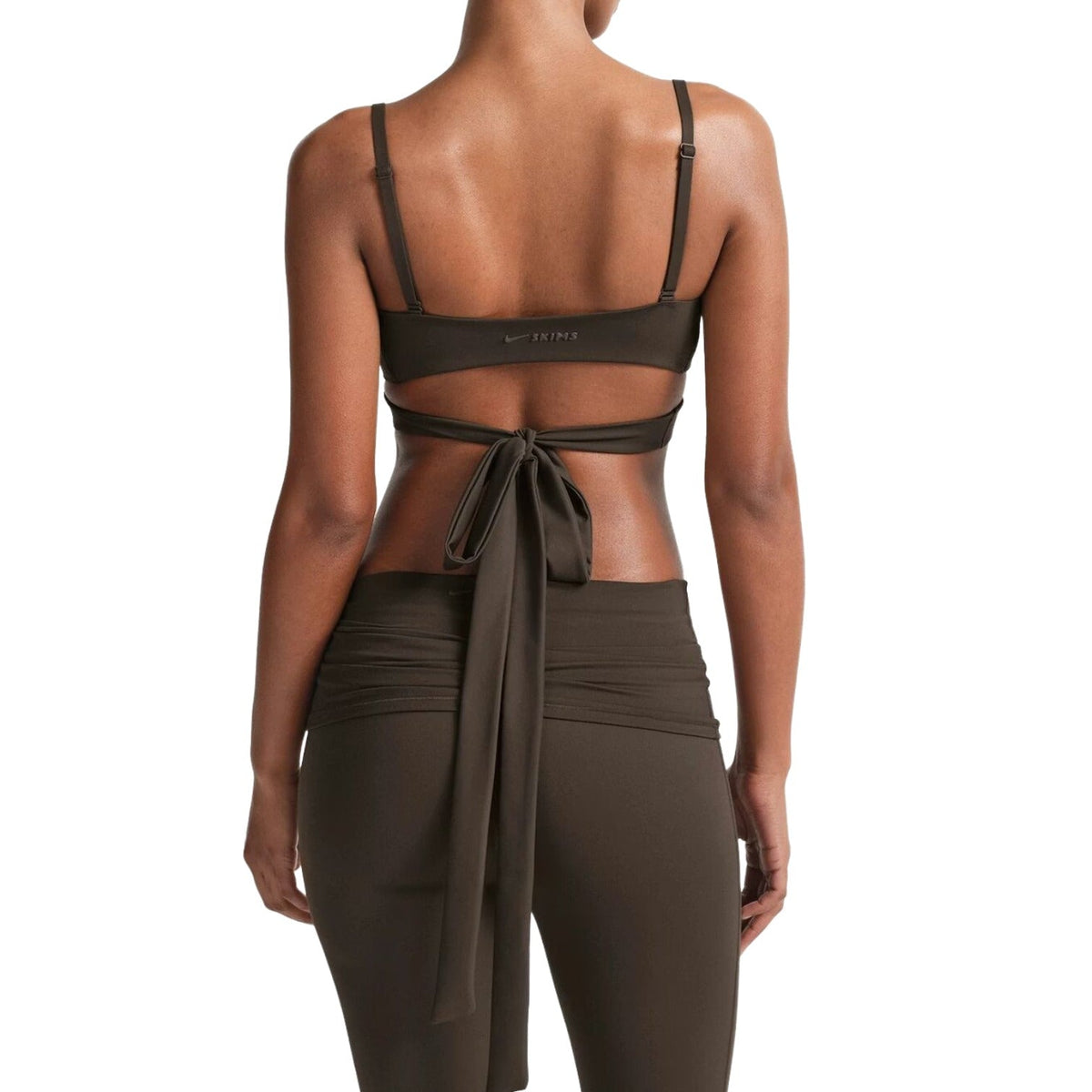 (WMNS) Nike x SKIMS Matte Wrap Front Bra 'Dark Sepia' SLSLS10255W-DSP