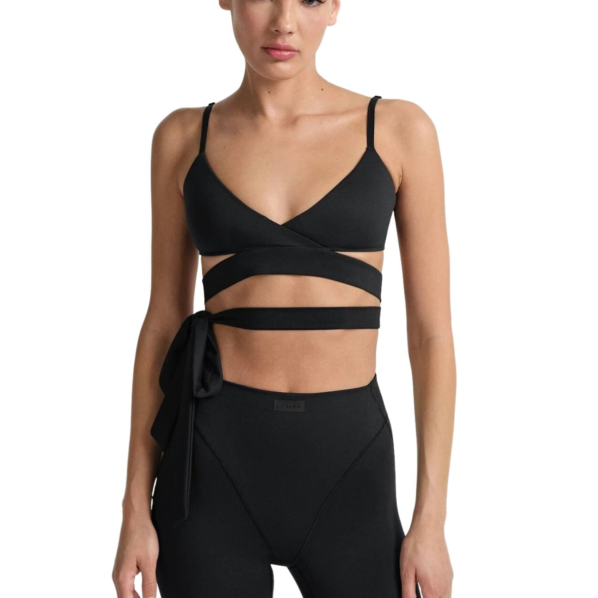 (WMNS) Nike x SKIMS Matte Wrap Front Bra 'Obsidian' SLSLS10255W-OBD