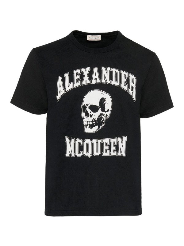 Alexander McQueen Men's Varsity T-Shirt in Black