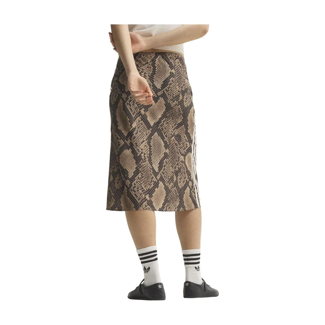(WMNS) adidas Snake Print Satin Skirt Asia Sizing 'Linen Magic Beige' KX1894