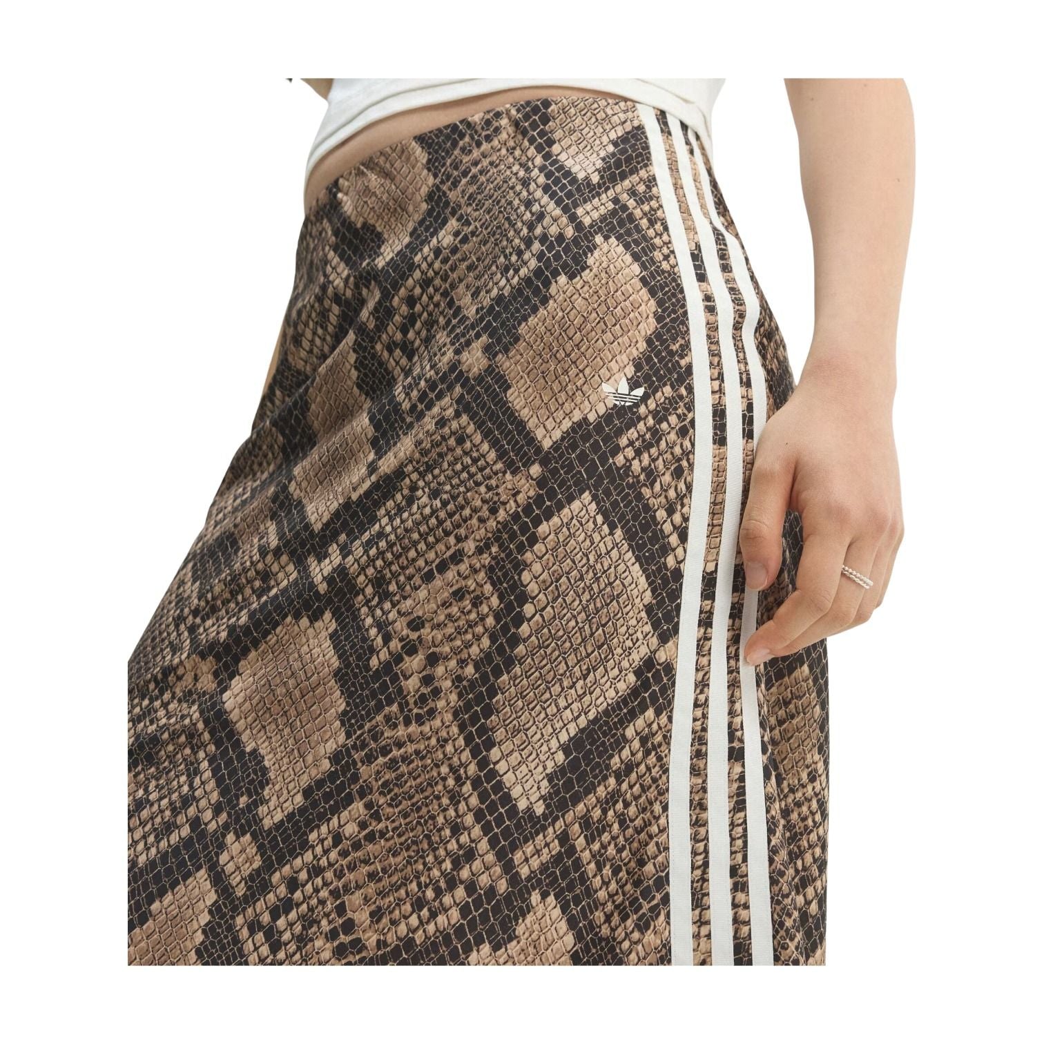 (WMNS) adidas Snake Print Satin Skirt Asia Sizing 'Linen Magic Beige' KX1894
