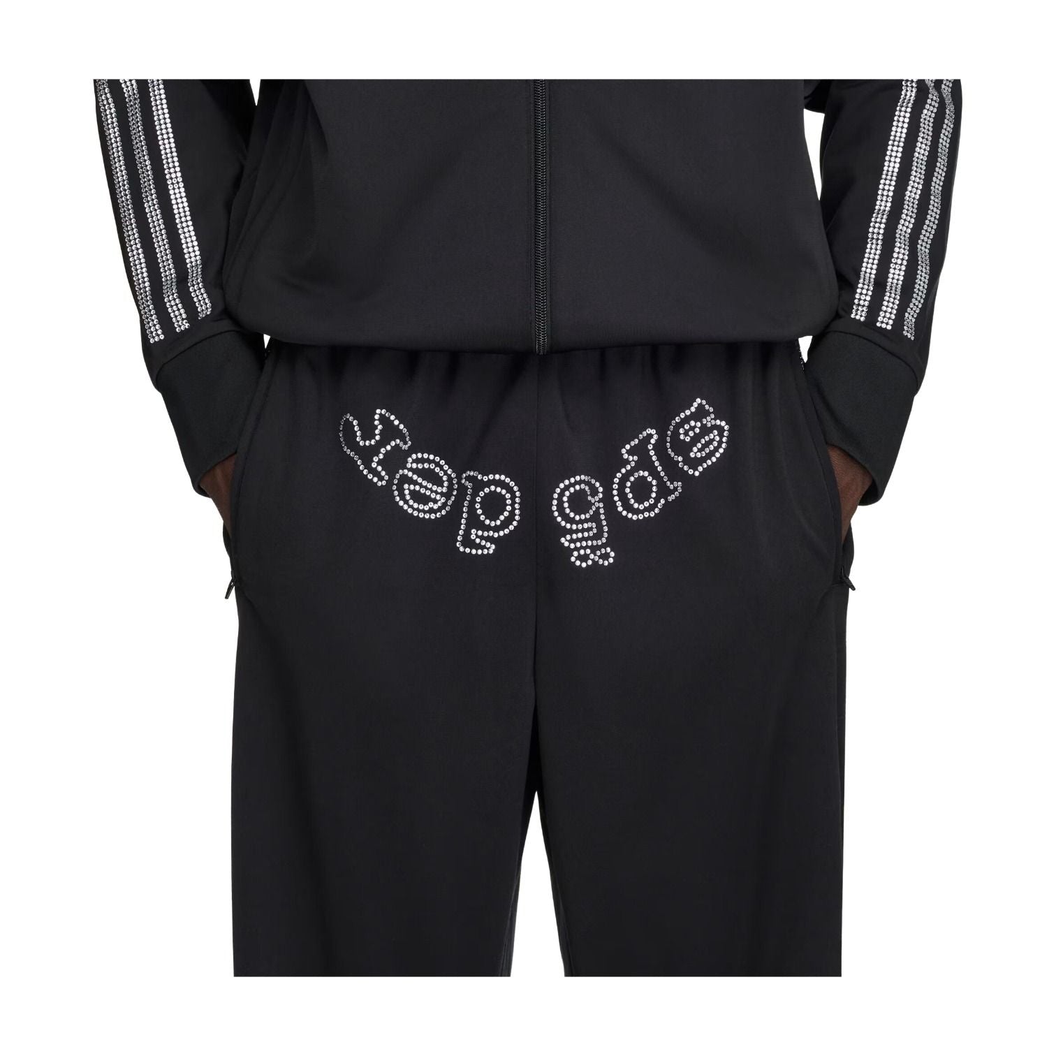 adidas x Sp5der Rhinestone Track Pant Asia Sizing 'Black' KQ8324