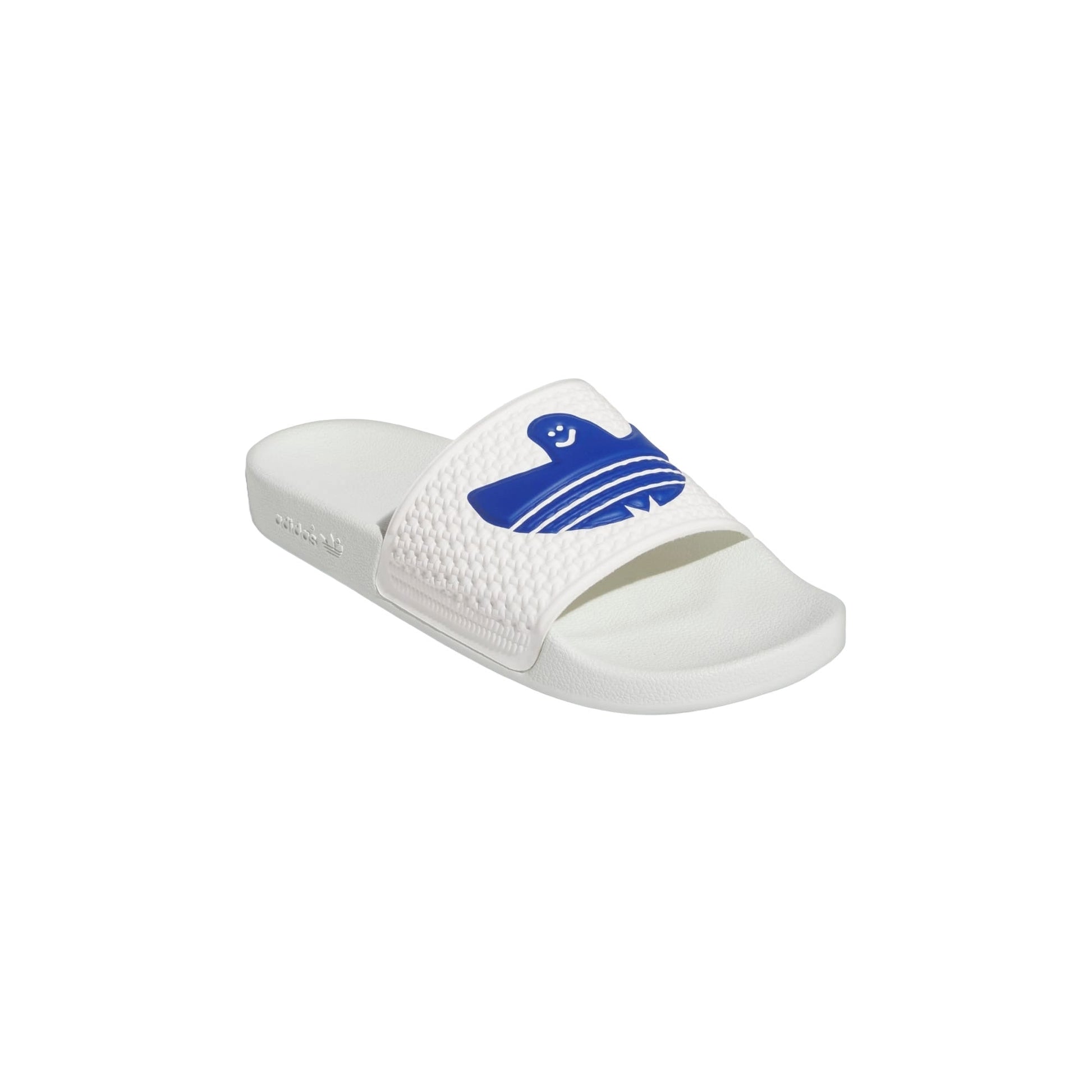 adidas Shmoofoil Slides Asia Sizing 'White Royal Blue' IE3086