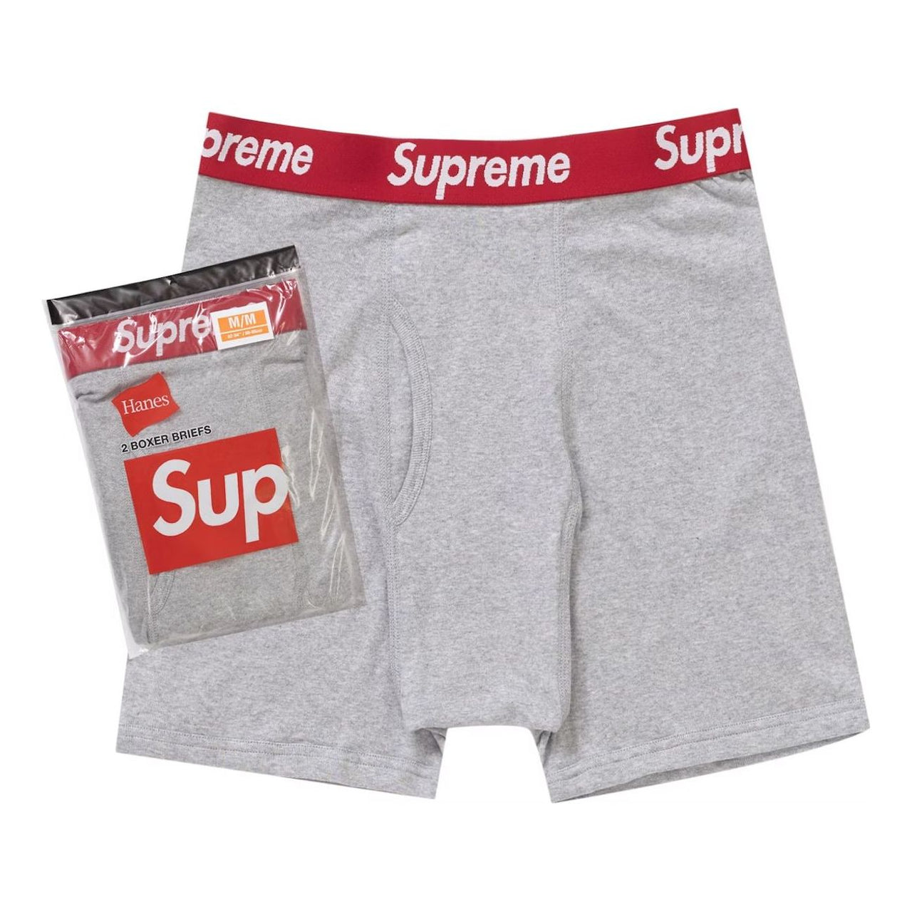 Supreme Hanes Boxer Briefs 2 Pack SS24 'Heather Grey' SUP-SS24-001