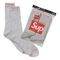 Supreme Hanes Crew Socks 4 Pack SS24 'Heather Grey' SUP-SS24-006